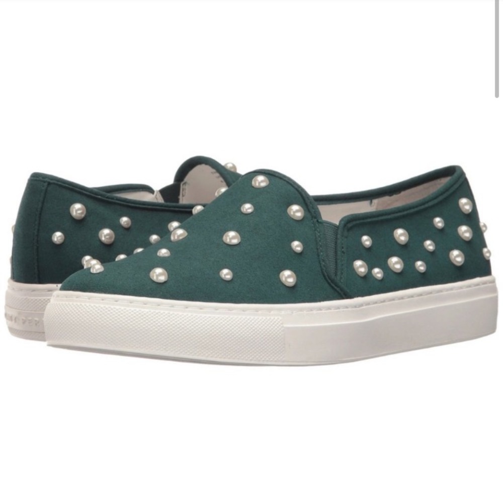 Katy Perry The Matilda Green Pearls slip ons